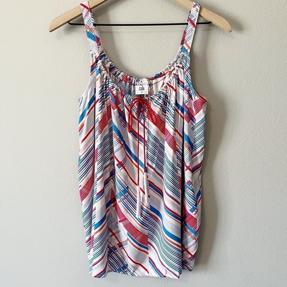 CAbi #5230 NWOT All Aboard Nautical Tassel Tank Striped In-line Print Sz Medium - Picture 5 of 11